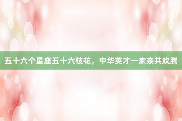 五十六个星座五十六枝花，中华英才一家亲共欢腾