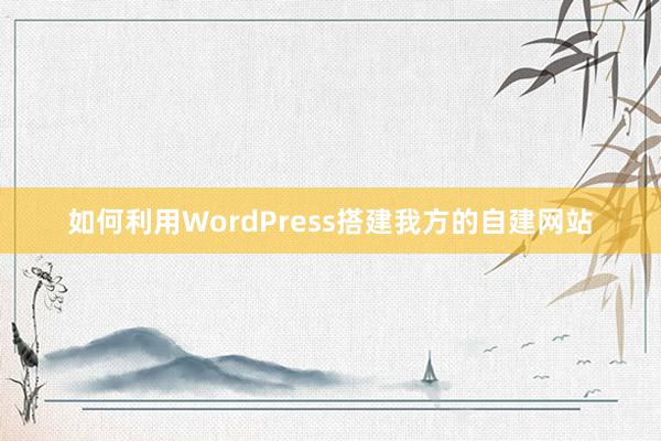 如何利用WordPress搭建我方的自建网站